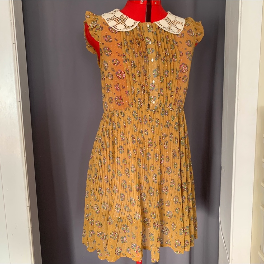 Yellow Floral Sheer Dress